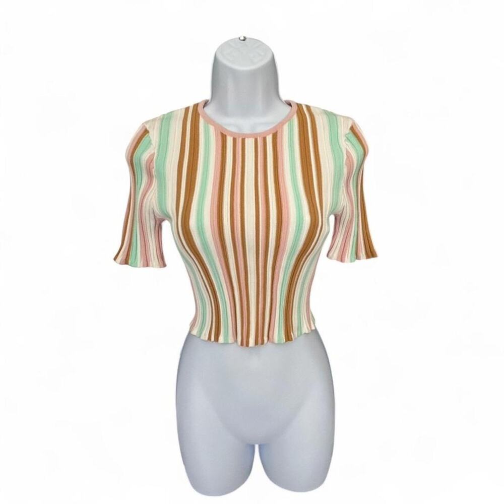 Ronny Kobo striped ribbed top Size S